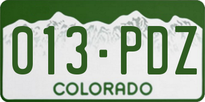 CO license plate 013PDZ