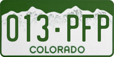CO license plate 013PFP