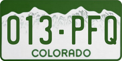 CO license plate 013PFQ
