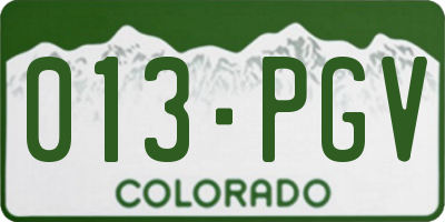 CO license plate 013PGV