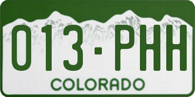 CO license plate 013PHH