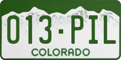 CO license plate 013PIL