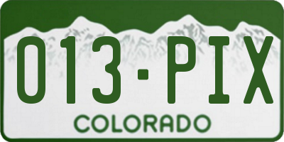 CO license plate 013PIX