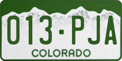 CO license plate 013PJA