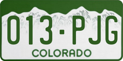 CO license plate 013PJG