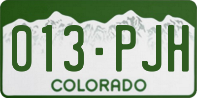 CO license plate 013PJH