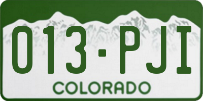 CO license plate 013PJI
