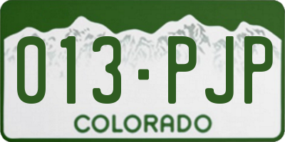 CO license plate 013PJP