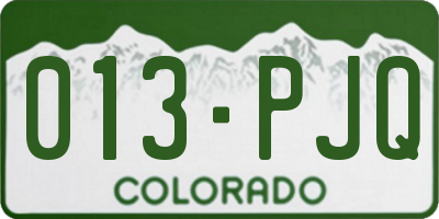 CO license plate 013PJQ