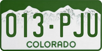 CO license plate 013PJU