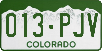 CO license plate 013PJV
