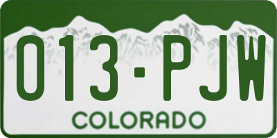 CO license plate 013PJW
