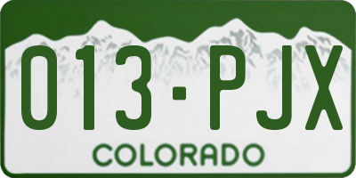 CO license plate 013PJX