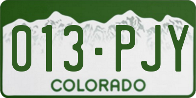 CO license plate 013PJY