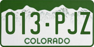 CO license plate 013PJZ