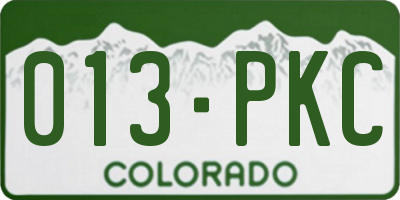 CO license plate 013PKC