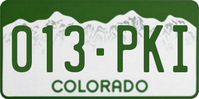 CO license plate 013PKI