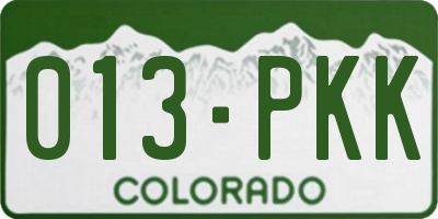 CO license plate 013PKK