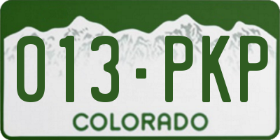 CO license plate 013PKP