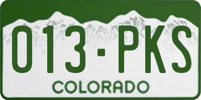 CO license plate 013PKS