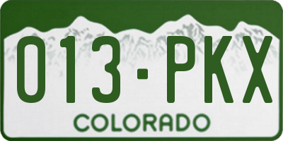 CO license plate 013PKX