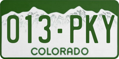 CO license plate 013PKY