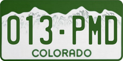 CO license plate 013PMD