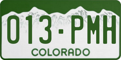 CO license plate 013PMH
