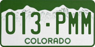 CO license plate 013PMM