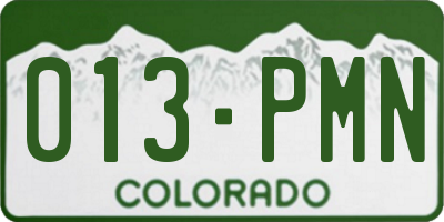 CO license plate 013PMN
