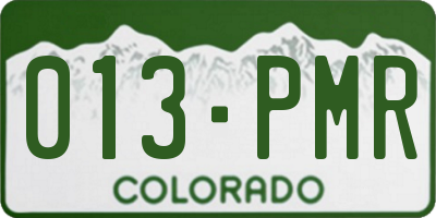 CO license plate 013PMR
