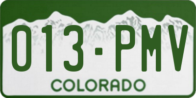 CO license plate 013PMV