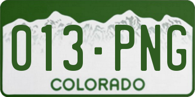 CO license plate 013PNG
