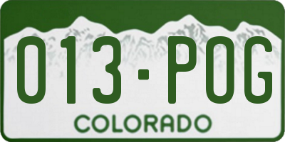 CO license plate 013POG