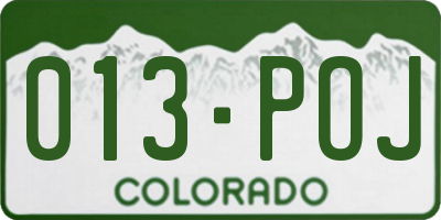 CO license plate 013POJ