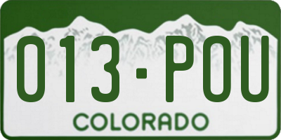 CO license plate 013POU