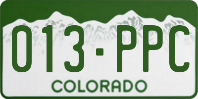 CO license plate 013PPC