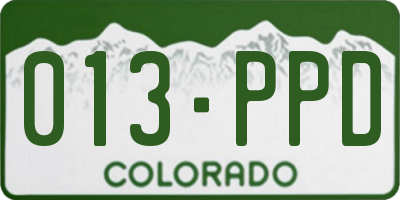 CO license plate 013PPD