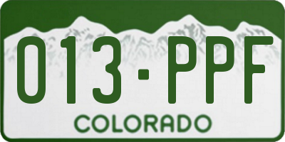 CO license plate 013PPF