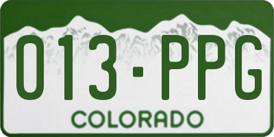 CO license plate 013PPG