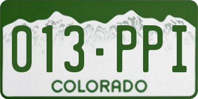 CO license plate 013PPI