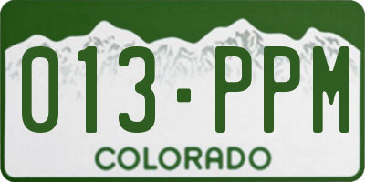 CO license plate 013PPM