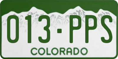 CO license plate 013PPS