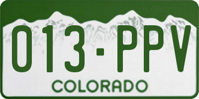 CO license plate 013PPV