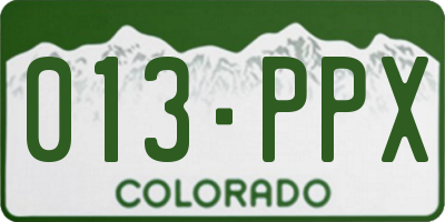 CO license plate 013PPX