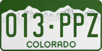 CO license plate 013PPZ