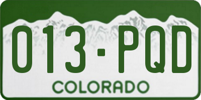 CO license plate 013PQD