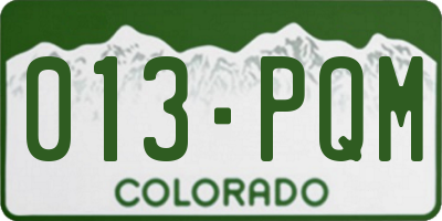 CO license plate 013PQM