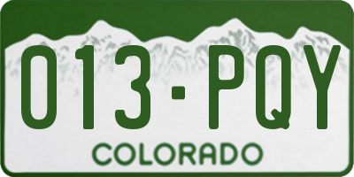 CO license plate 013PQY