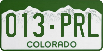 CO license plate 013PRL